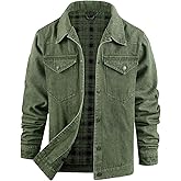 PEHMEA Men's Lined Flannel Denim Stylish Cowboy Trucker Coat Snap Button Rugged Western Shirts Jackets