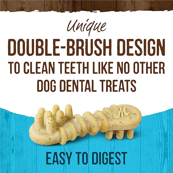MERRICK FRESH KISSES NATURAL DENTAL CHEWS TOOTHBRUSH TREAT SHAPE INFUSED WITH REAL MINT FOR TINY DOGS 5-15 LBS – 106 CT. BOX