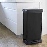 Curver 50L Deco Pedal Bin Matt Black Waste Bin Kitchen Home Office view 4