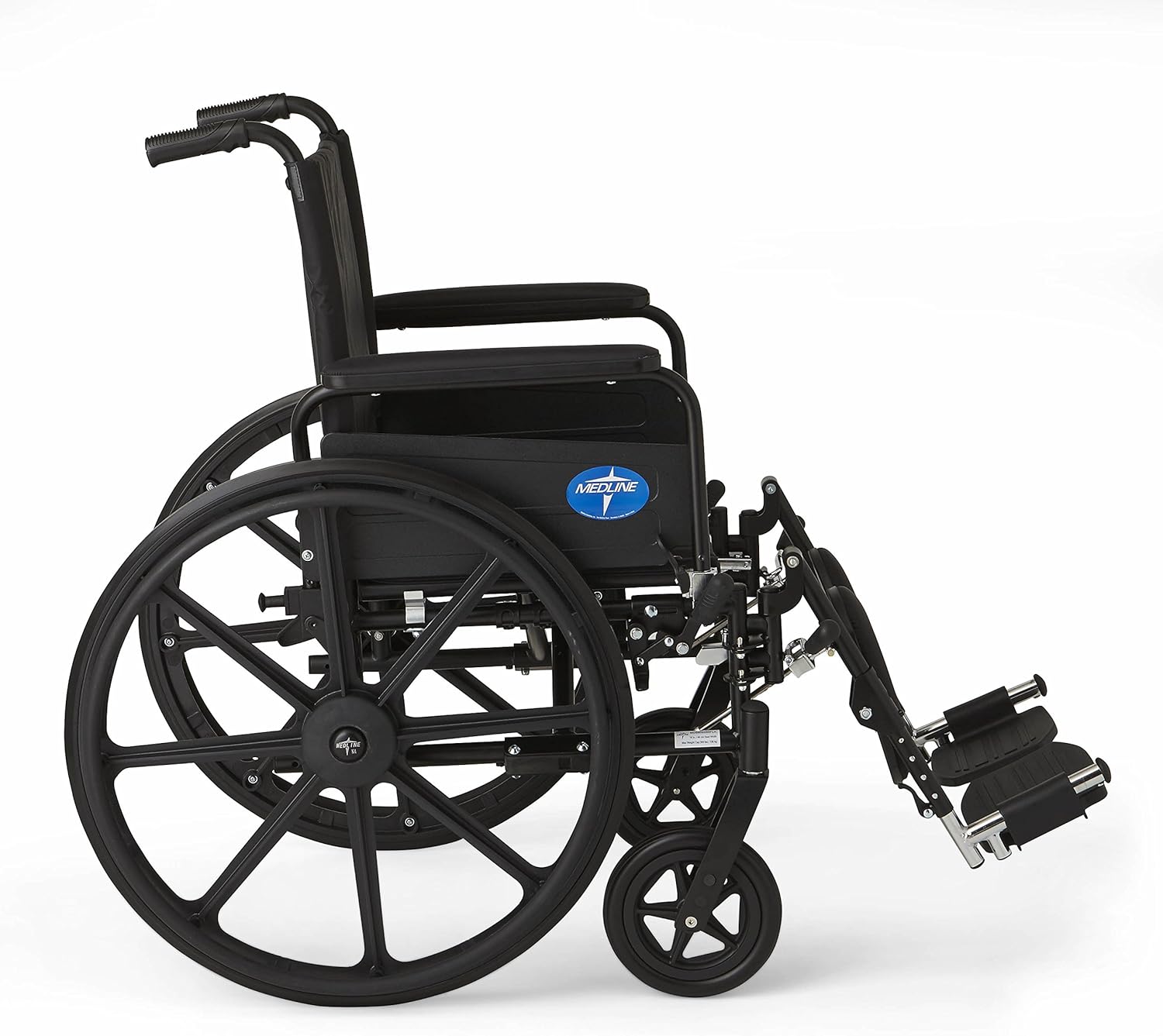 Medline Premium UltraLightweight Wheelchair with FullLength FlipBack Arms and Elevating Leg Rests for Extra Comfort 18” Seat, No, 1 Count: Health & Personal Care