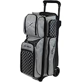 KR Strikeforce Royal Flush Triple Roller Bowling Bag for Three Bowling Balls, Shoes &amp; Accessories