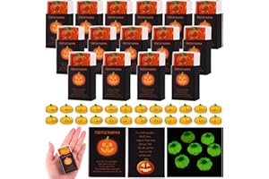 24 Sets Positive Pumpkin Gifts Mini Luminous Pumpkin Figurines with Positive Gift Boxes Thank You Emotional Support Figurines