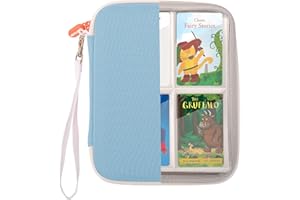 CROTIRAD Card Binder for Yoto Player Cards with 80 Pockets, Yoto Card Holder with 10 Removable Sleeves, Carrying Case for Yoto Cards with Hand Strap, Blue