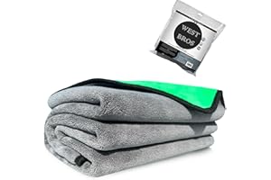 WEST BROS Microfiber Car Drying Towel Extra Large - Auto Drying Towel for Cars Trucks SUV - XL Professional Water Absorber Microfiber Drying Towel Car Thick Cleaning Cloth 40x24 800 GSM 1-Pack