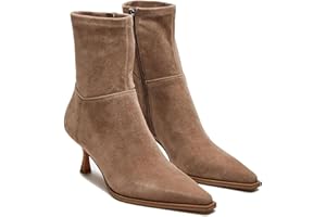 Goiphrri Women's Ankle Boots - Stiletto High Heel, Pointed Toe, Short, Side Zipper, Dress Boots - Elastic, Fashion, Trendy