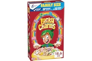 Lucky Charms Gluten Free Cereal with Marshmallows, Kids Breakfast Cereal, Made with Whole Grain, Family Size, 18.6 oz