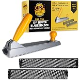 Dura-Gold 10" Shaver Blade Holder with Adjustable Handle and 2 Standard Cut | Replacement Blades, 1/2 Round and Flat - Cheesegrater Hand Planer Tool for Auto Body Filler, Woodworking, Drywall Rasp, File