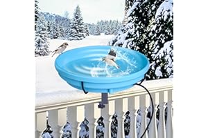 SHALEDIG Heated Bird Baths for Outdoors, 75W Thermostatically Controlled Winter Birdbath with 3 Mount Option, Large Capacity Heated Bird Feeder for Garden Yard, All Season Available Bird Bath Heater in Winter
