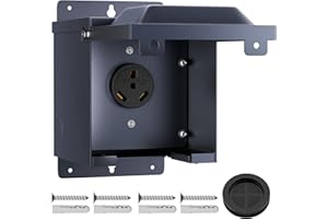 Joinfworld 30 Amp RV Power Outlet Box, Weatherproof 125V UL Listed Nema TT-30R RV Receptacle, Lockable Electrical Breaker Box