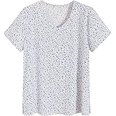 Latuza Women's Viscose Sleep T-Shirt V-Neck Pajamas Top