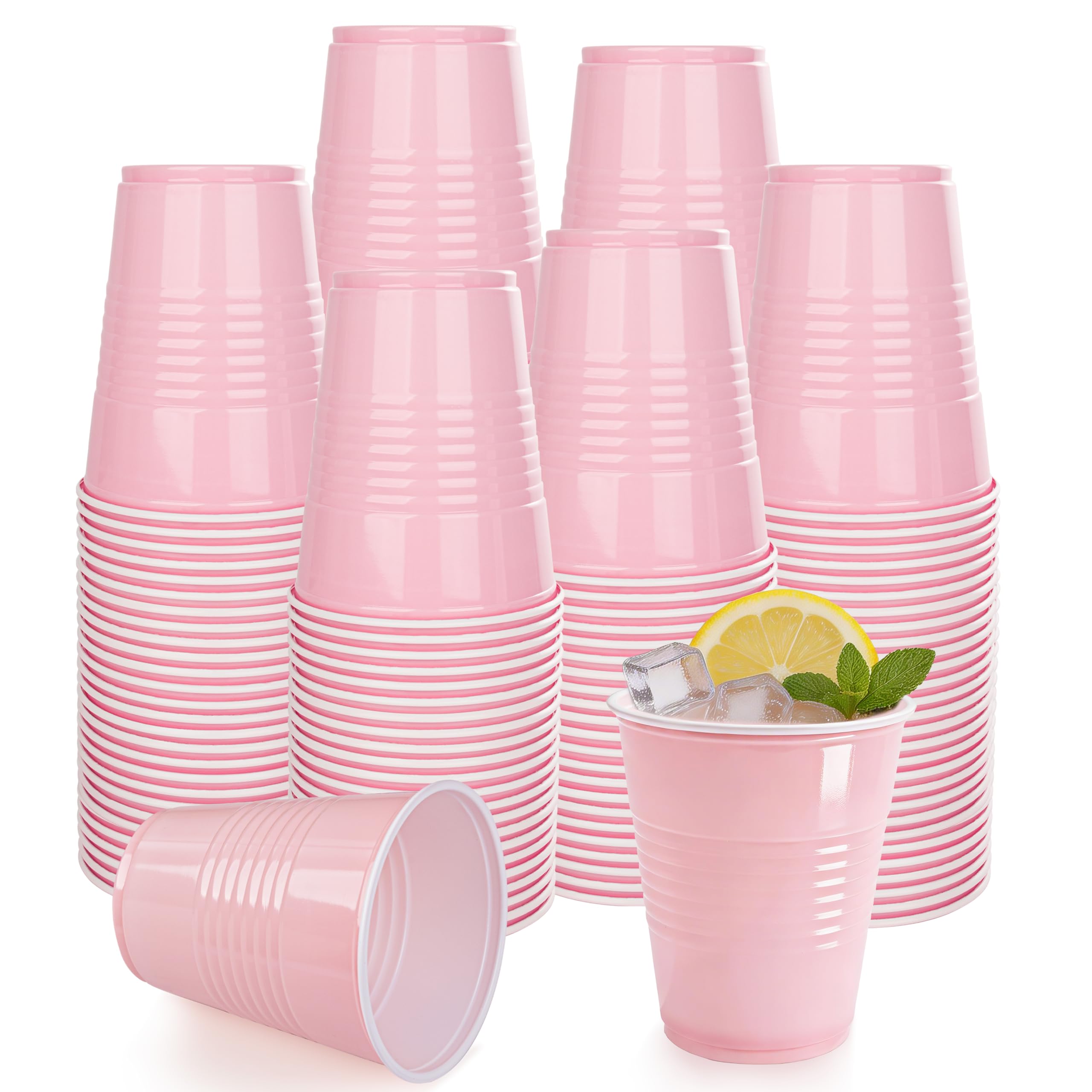 Photo 1 of **PARTIAL SET/ MISSING PIECES** WELLIFE 12 OZ 100 PCS Pink Party Cups Disposable Drinking Cups for Spring Gathering, Girls' Gathering,Princess Birthday Parties,Bachelor Party,Mother's Day And Picnic