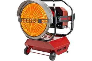 SUNFIRE Radiant Heater - 80,000 BTUs Diesel/Kerosene Portable Industrial Heater with Quiet, Odorless Design & USA Made - SF80
