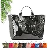 PVC Tote Bag Stellaya Women's Letters Print, Stellaya Fashion Retro PVC Tote Bag, Waterproof Kraft Paper Hobo Handbag