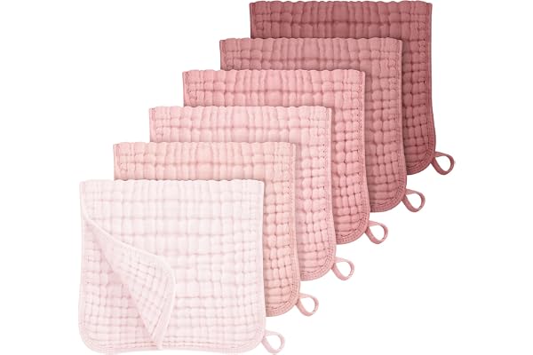Looxii Muslin Burp Cloths 100% Cotton Muslin Cloths Large 20''x10'' Extra Soft and Absorbent 6 Pack Baby Burping Cloth for Bo