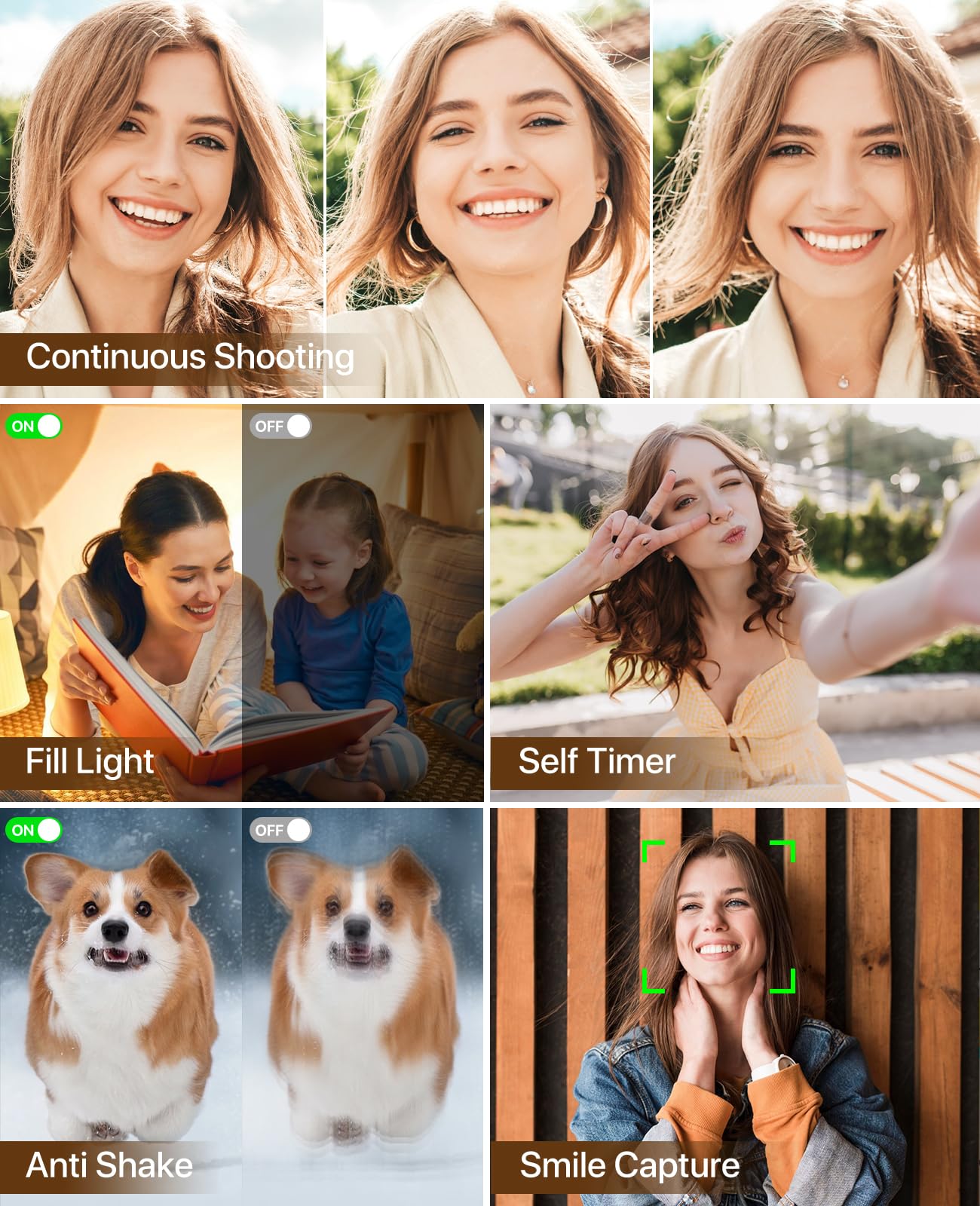 Digital Camera, 4K Vlogging Camera for YouTube Autofocus Cameras for Photography with 16X Digital Zoom, 48MP Compact Point and Shoot Digital Camera for Teens Adult with 32GB SD Card, 2 Batteries-White