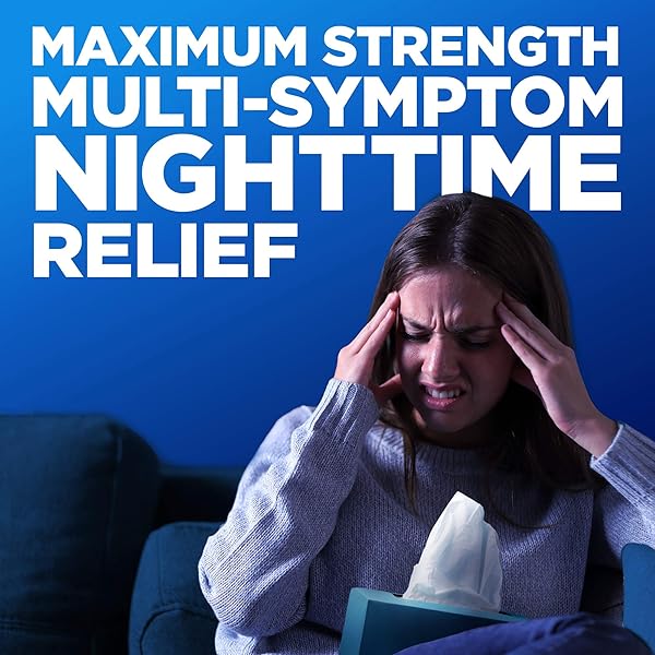 AMAZON BASIC CARE NIGHTTIME SEVERE COLD AND FLU RELIEF CAPLETS, VAPOR ICE, 24 COUNT