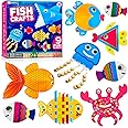 Arts and Crafts for Kids Ages 3-5, Craft Your Own Fish Characters Kit Includes Supplies & Instruction, Great Craft Project fo
