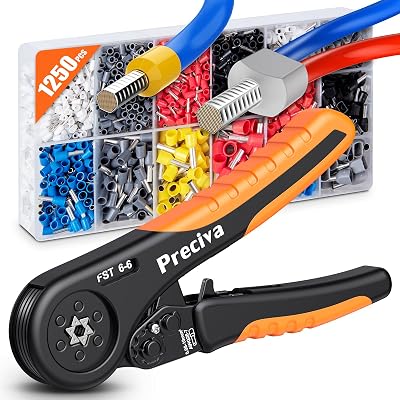 Preciva Ratcheting Crimp Tool Kit 0.08-10mm² Ferrule Pliers 14 Types