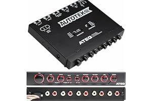 Autotek 4-Band Audio Equalizer with Built-in 2-Way Crossover, 9 Volts, 1/2 DIN, re-amp EQ with Front/Rear Active Crossover, and Selectable 12dB high-Pass Crossover PK1