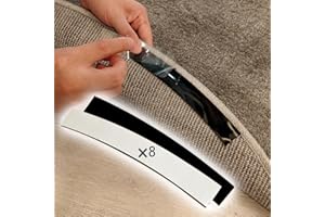 UGOTFEELS 8 Packs Rug Gripper Pads for 4x4 to 6x6 Feet Circle Area Rugs, Curved Non-Slip Rug Tape to Keep Round Carpet Flat for Hardwood Floors Tile Floors - Black