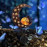 TERESA'S COLLECTIONS Large Garden Moon Fairy Solar Light 39in Crackle Glass view 8