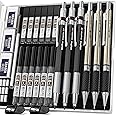 Nicpro 6PCS Art Mechanical Pencil Set, 3PCS Metal Drafting Pencil 0.5 mm & 0.7 mm & 0.9 mm & 3PCS 2mm Graphite Lead Holder (2B HB 2H) For Writing, Sketching Drawing With Lead Refills Case