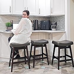 Cozyman Bar Stools Set of 3, Barstools with Sturdy