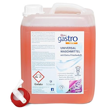 gastro Universal Waschmittel flüssig, 5L Kanister mit Auslasshahn (1 x 400 Waschladungen) (Flieder)