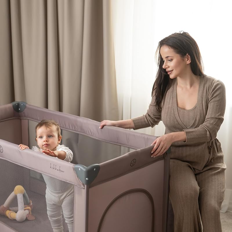 KikkaBoo Cuna de Viaje SO Gifted 2026, Cuna Bebe 125x65X76cm cm hasta 15 kg, Parque Plegable con Bolsa de Transporte, Ligera y Compacta, Gris