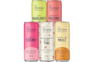 Recess Zero Proof Craft Mocktails, Alcohol Free Drinks, Non-Alcoholic Beverage Replacement, Mixer, Celebration, Party, (Holiday Party Sampler, 12oz, Pack of 12)