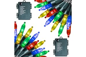 FUNPENY Multi-Colored Christmas Lights, 2 Pack Total 32FT 100LED Battery Operated Mini String Light with 8 Modes, Waterproof Tree Lights for Outdoor Indoor Patio Garden Party Christmas Decorations