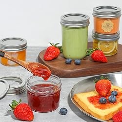ComSaf Mini Mason Jars 4oz - 16 Pack, Regular Mouth