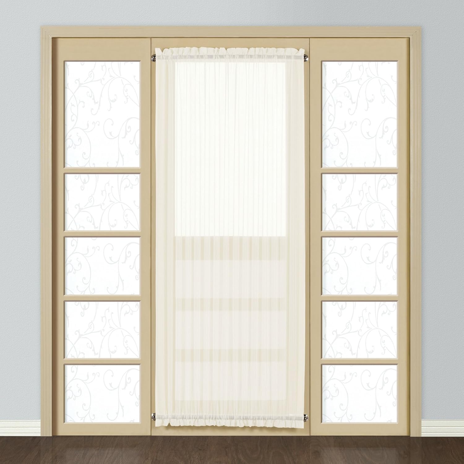 28 By 72 Inch White United Curtain Monte Carlo Sheer Door Curtain