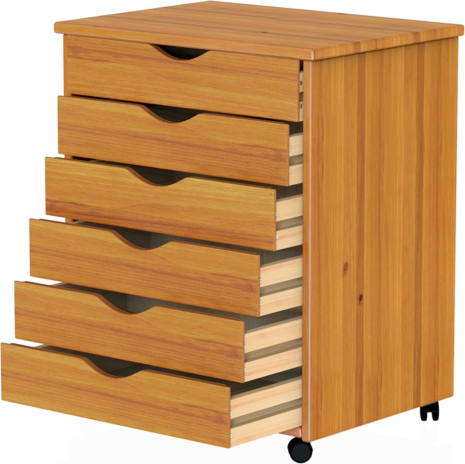 ADEPTUS 76152 6 Drawer Wide Roll Cart, Medium Pine: Home Improvement