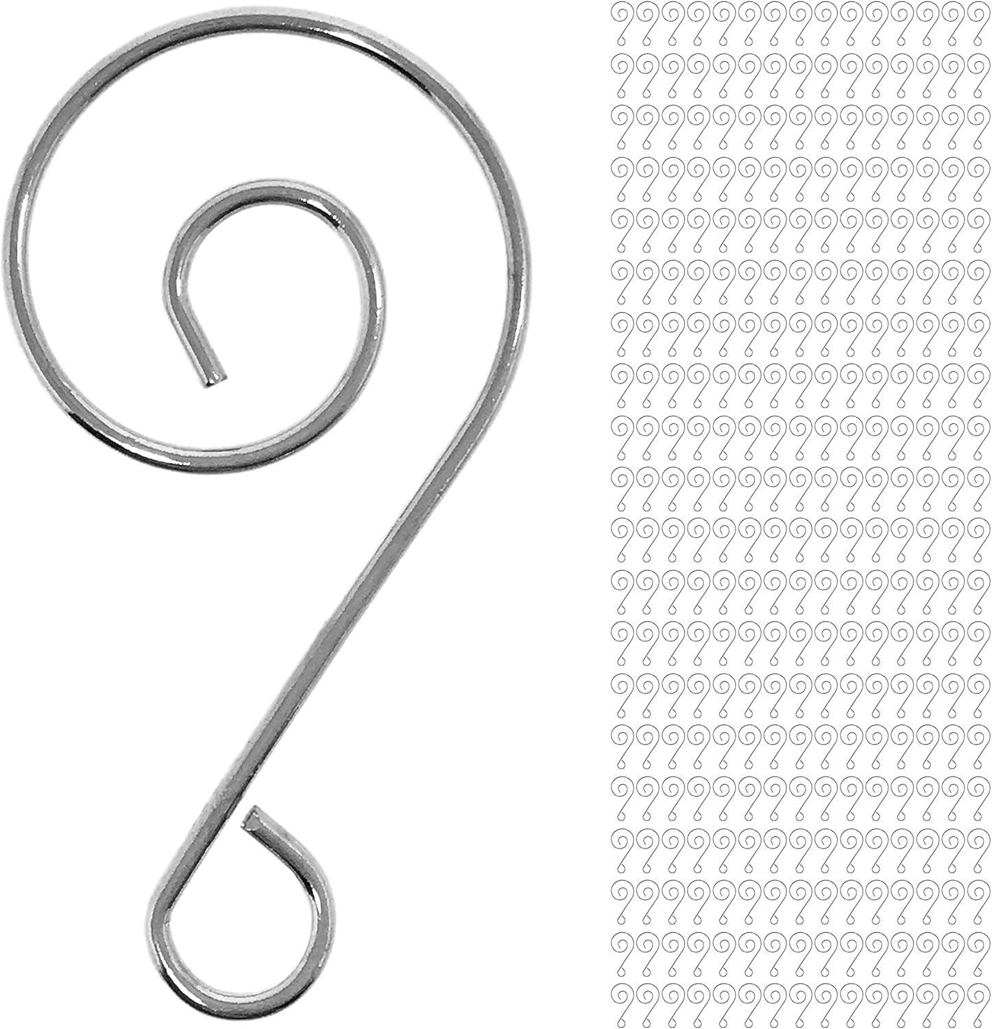 Ornament Hooks - BANBERRY DESIGNS Christmas Ornament Hooks - Shiny Silver Chrome Ornament Hook Hangers - Decorative Swirl Scroll Design - Approximately 1.75 Inches Long - Set of 300