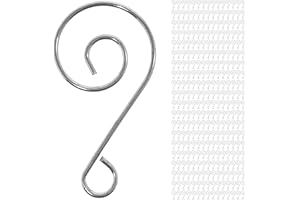 BANBERRY DESIGNS Ornament Hooks - Shiny Silver Chrome - Hangers - Decorative Swirl Scroll Design - 1.75 Inches Long - Set of 300