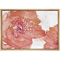 SIGNWIN Framed Canvas Print Wall Art Black and White Flower Close Up Geometric Line Illustrations Modern Art Mid-Century Modern Colorful Warm for Living Room, Bedroom, Office - 16