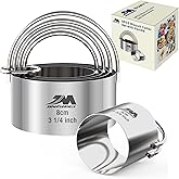 M JINGMEI 5 Pieces Circle Biscuit Cutter,Professional Stainless Steel Round Cookies Mold Tool with Handle for Baking GIFT Pac