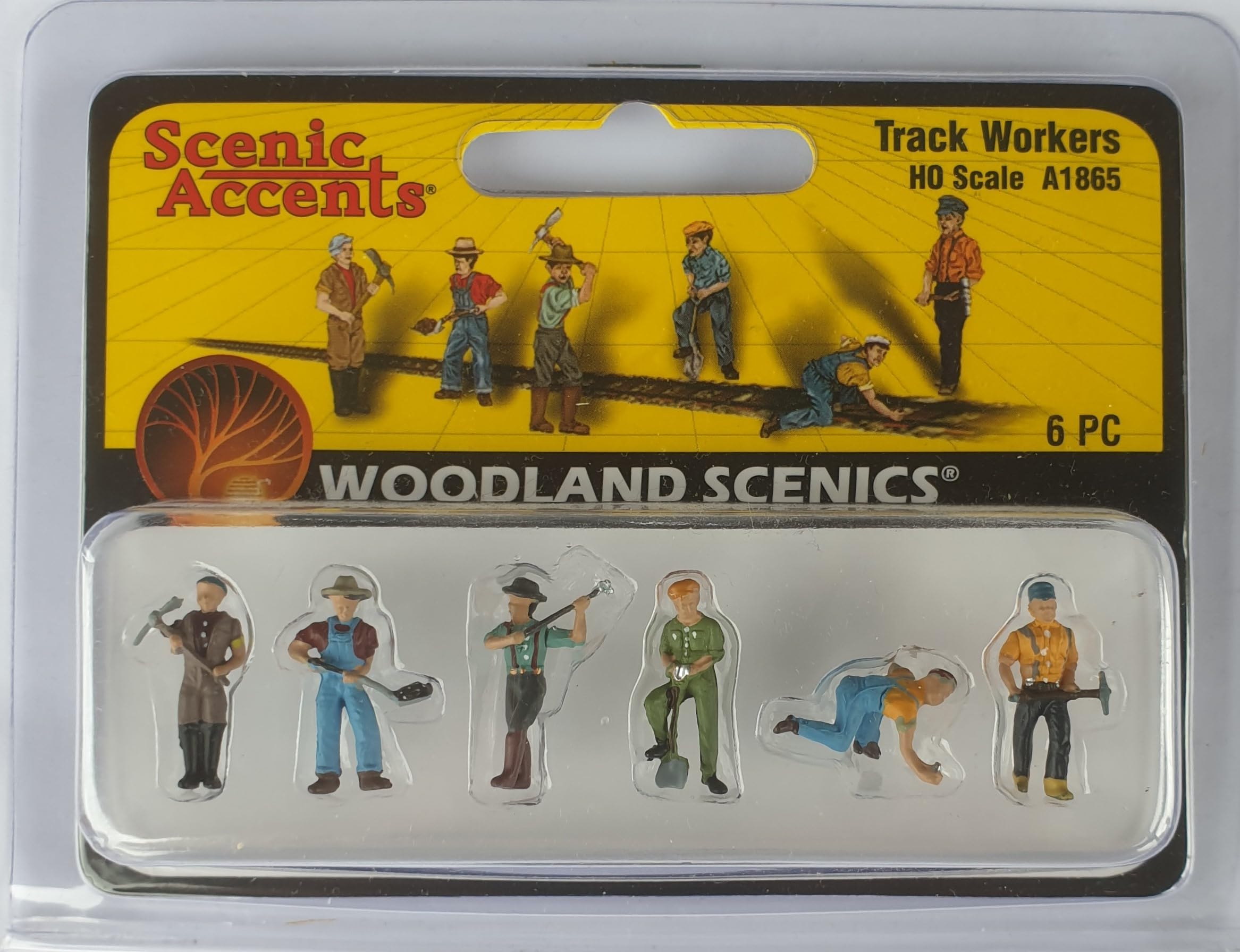 Woodland Scenics A1865 6 Rail Workers Track Workers Track Construction Figures Gauge H0 HO 1:87