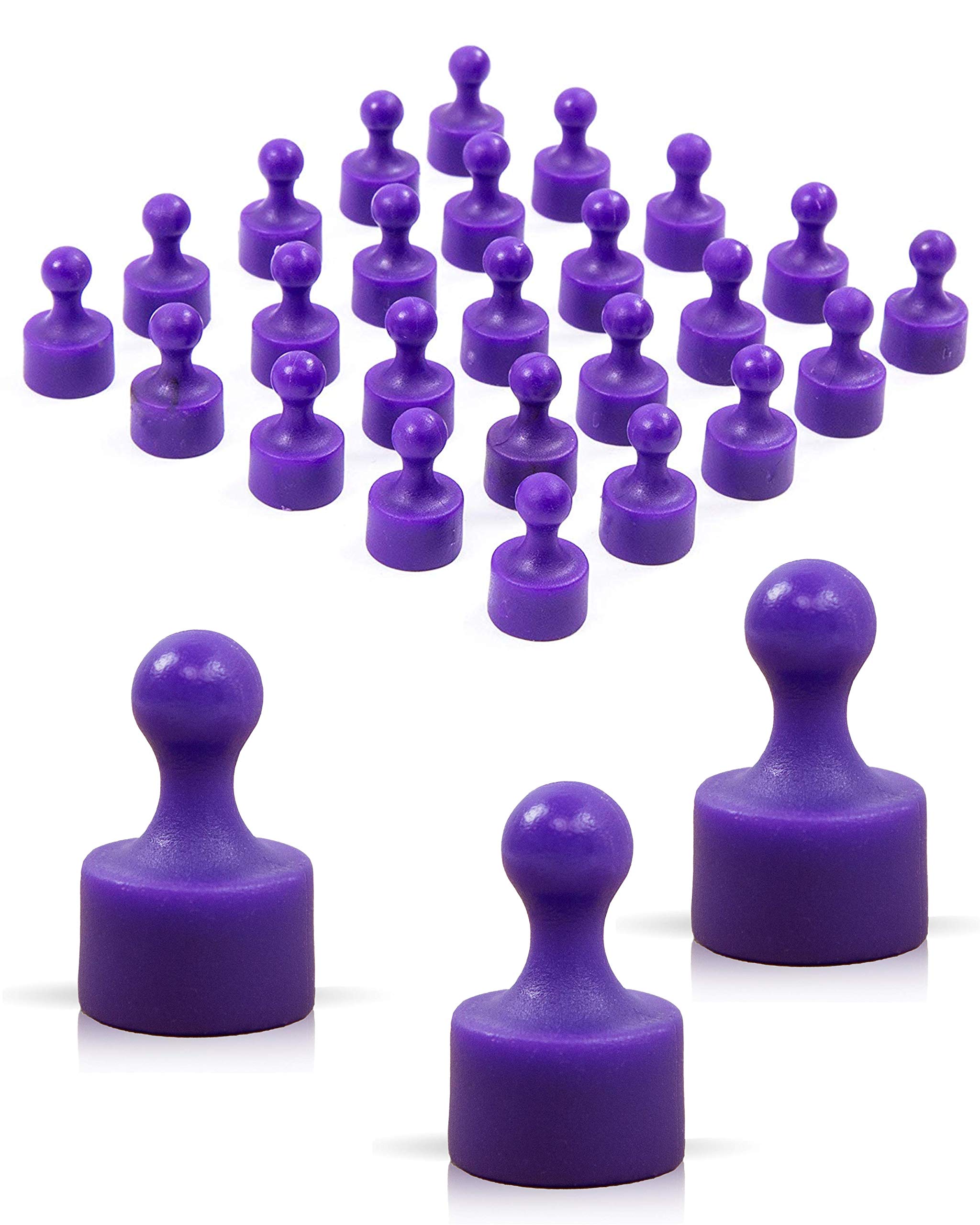 JOAM ® Neodymium Magnets - Extra High Function Thanks to Easy + Quick Attachment of Notes to Magnetic Board - Accessories for Office, Household, School - Full Colour Magnets Purple