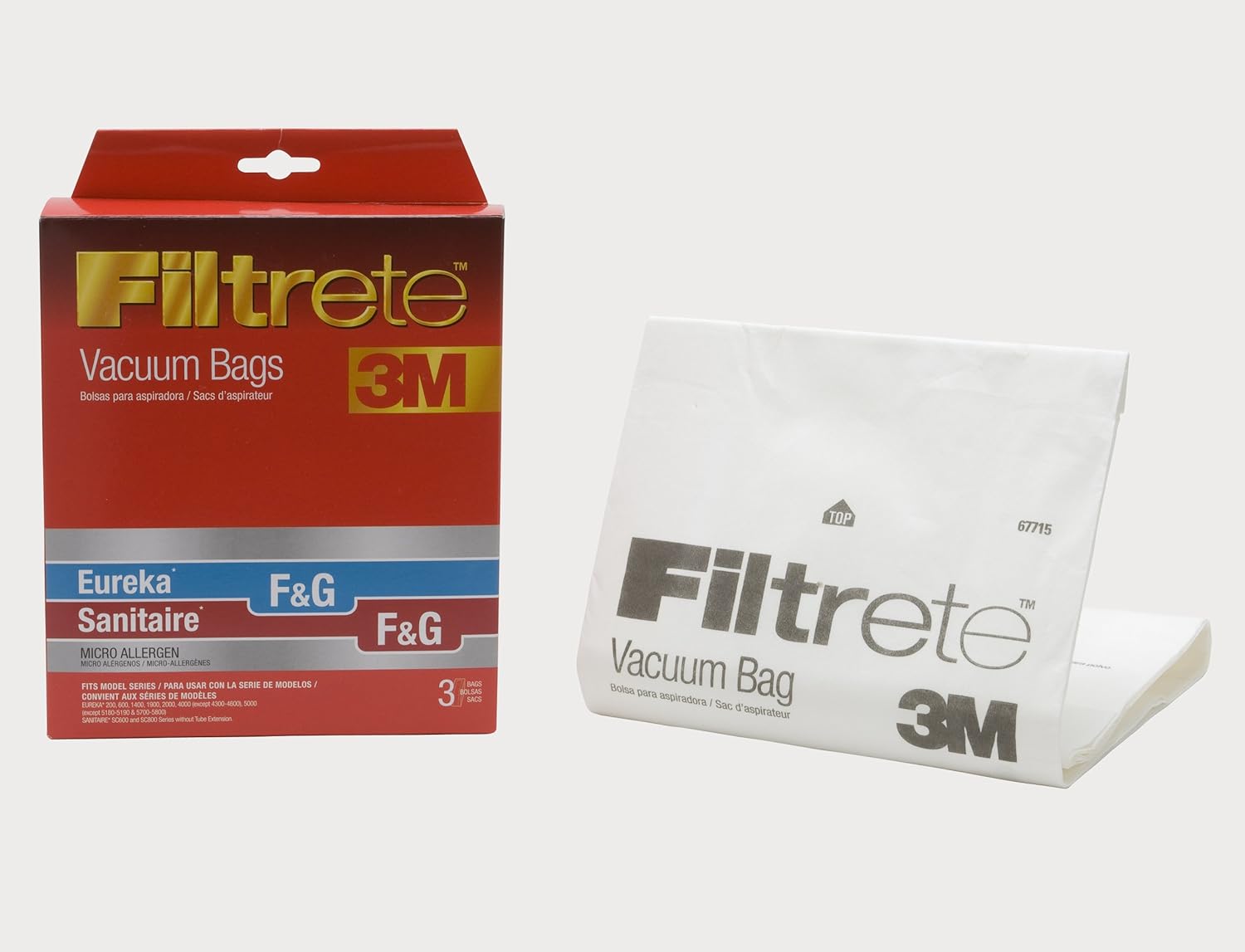 3M Filtrete Eureka/Sanitaire/Kenmore/Singer F&G / 5002 & 5062 / SUB-1 Micro Allergen Vacuum Bag Red