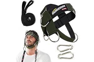 【GurZinn】 Neck Harness Trainer - Adjustable 40" (100cm) Heavy Duty Rope & Neoprene Padding | Improve Neck Strength & Reduce Neck Pain | Gym & Home Use