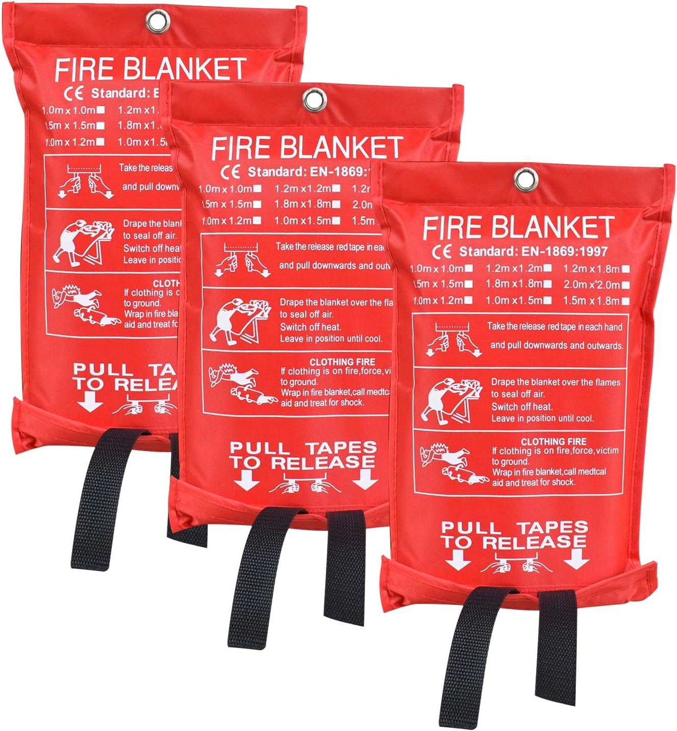 Amazon Com Aaaspark 3 Pack 60 X60 Fire Blanket Fiberglass Fire Emergency Blanket Suppression Blanket Flame Retardant Blanket Emergency Survival Safety Cover For Kitchen Camping Fireplace Grill Car Rv Boat Kitchen Dining