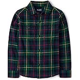 The Children's Place Boys Long Sleeve Plaid Flannel Button Up Shirt