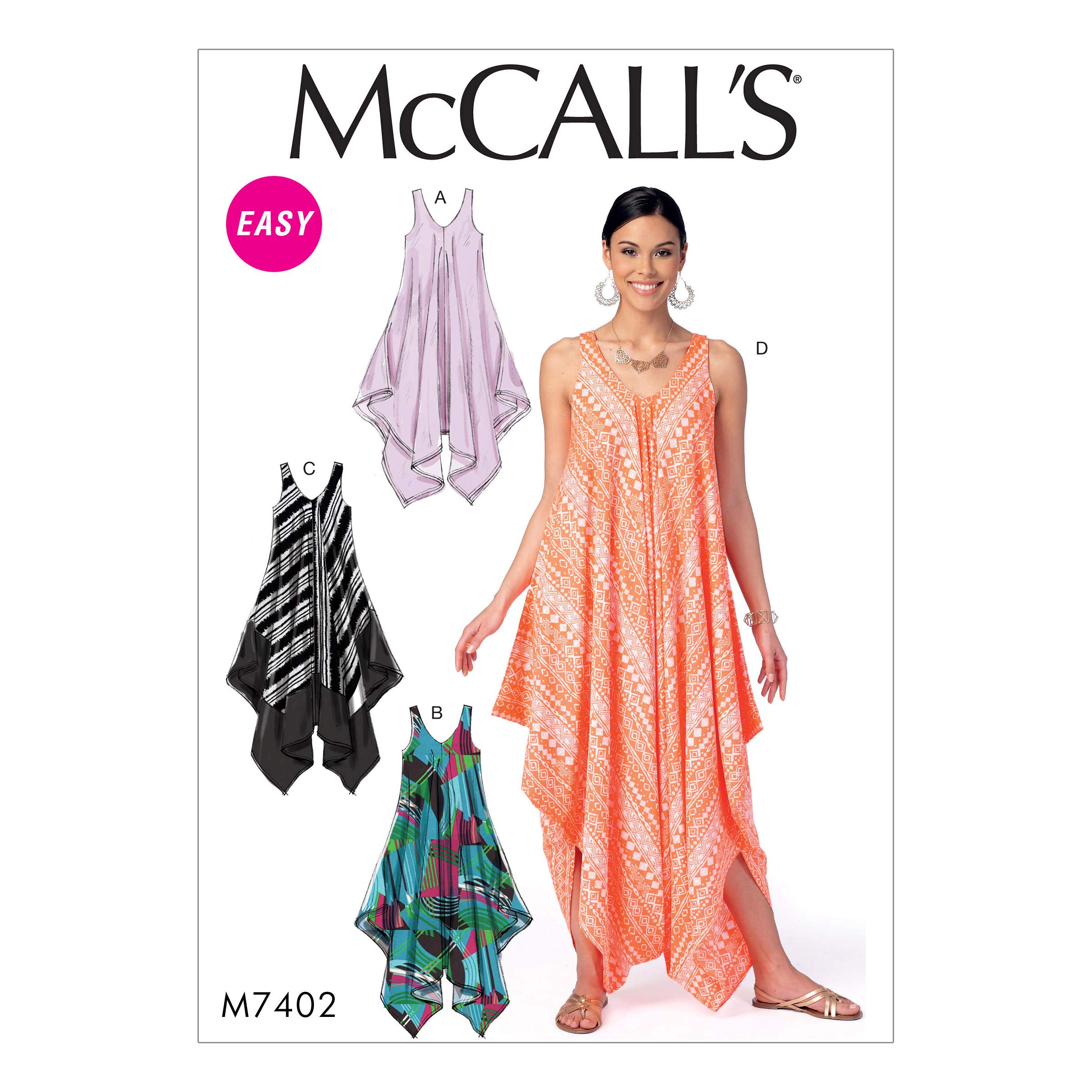 Mccall's Patterns 7402 Y Misses Dresses, Tissue, Multi-Colour, Sizes X-Small - Medium
