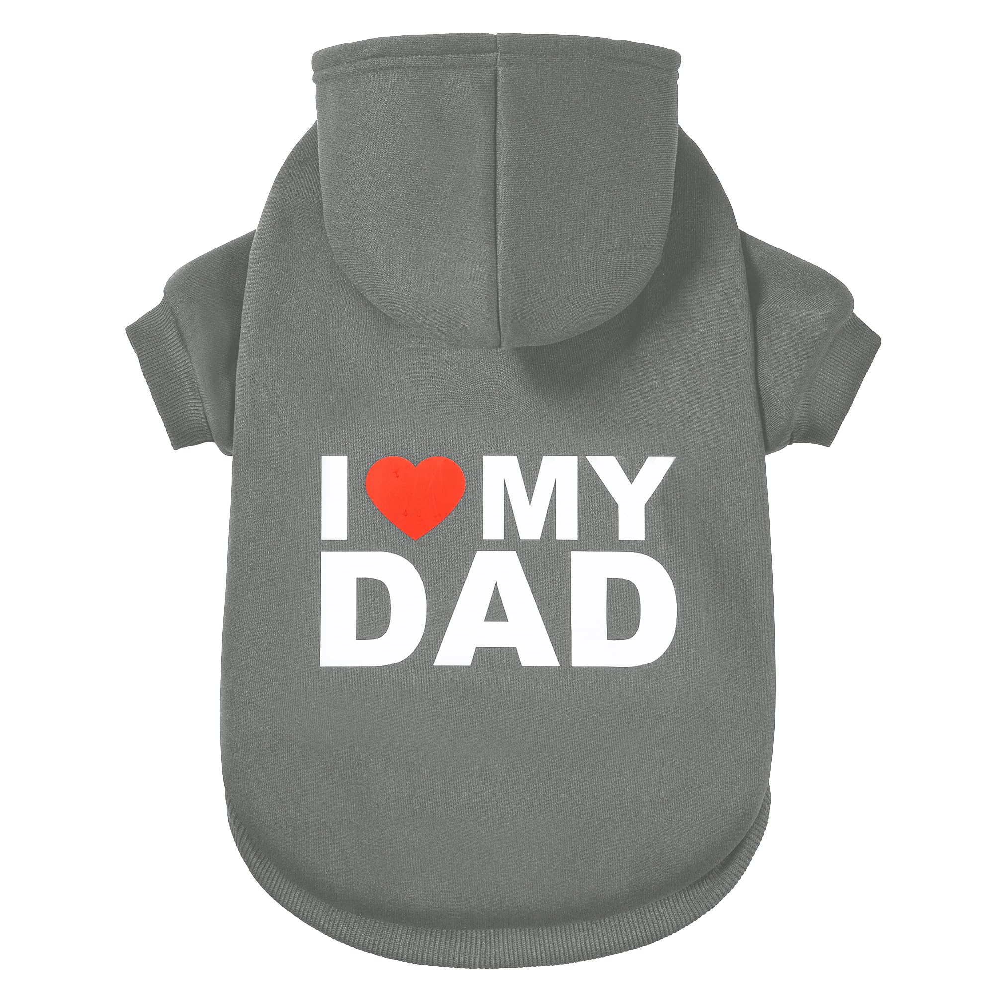 Photo 1 of GreenJoy Dog Sweater Dog Hoodie Cold Weather Dog Coat Hooded Sweatshirt for Puppies,Cats, Small Medium Large Dogs (Grey(I Love My Dad), XX-Large)