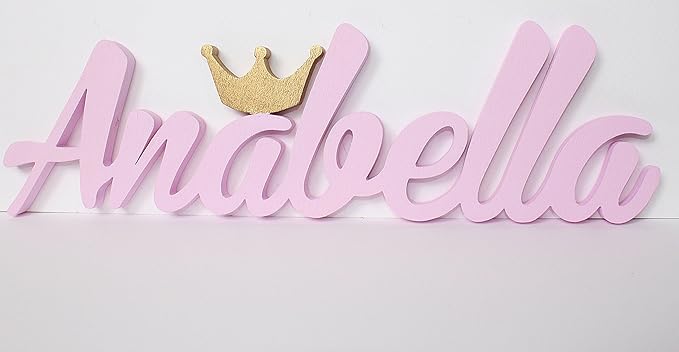 MIA Namensschild „Annabella“ mit goldfarbener Krone,Kontaktieren Sie den Verkäufer über die Amazon-Nachricht, um den Namen un