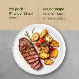 Signature Packaging 9 inch Round Paper Plates Bagasse 125Pack Eco Friendly view 2