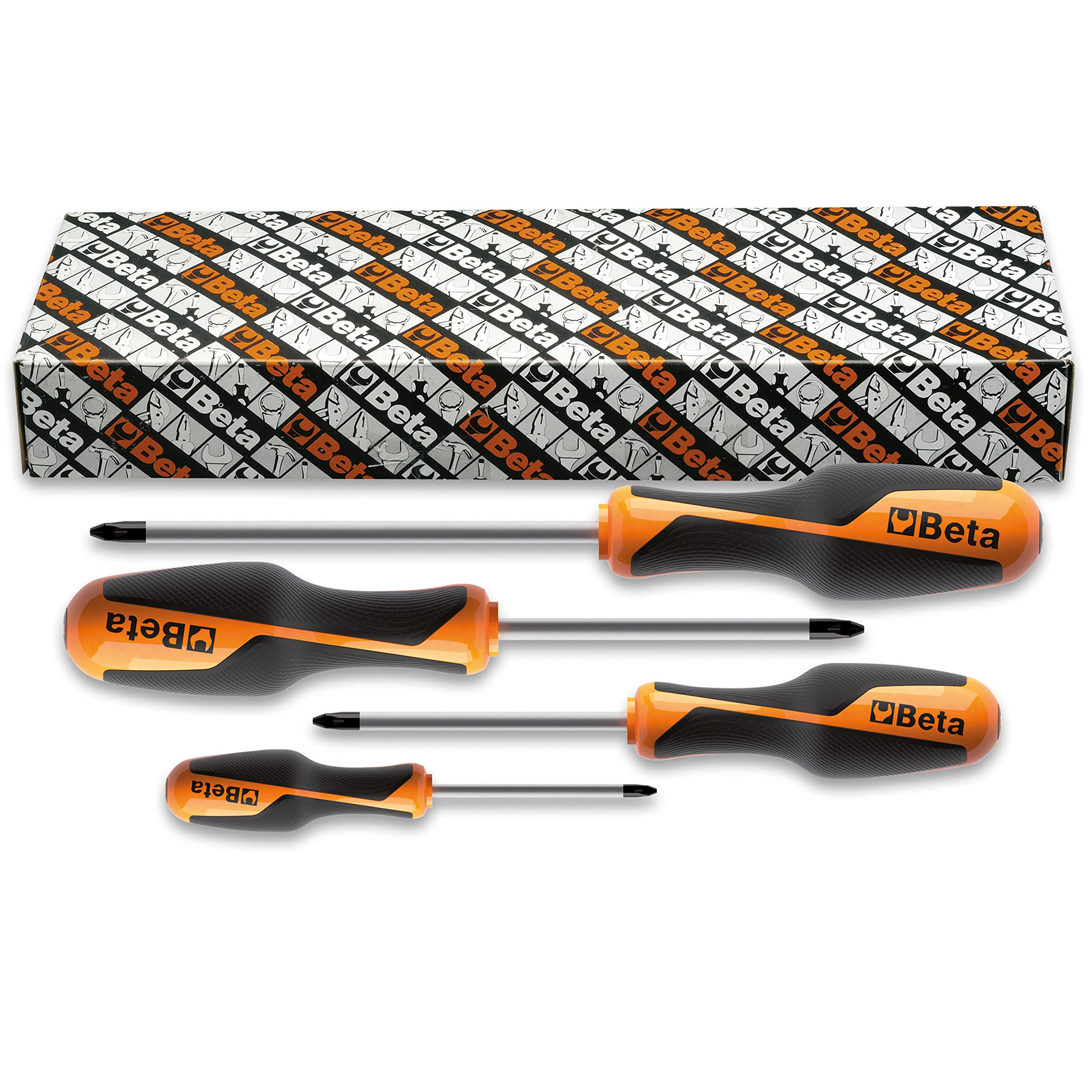 Beta 12620304 Model 1262 /S4 Screwdrivers for Cross Head Phillips Screws, 4 Pieces