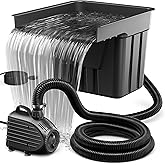 NFESOLAR Pond Waterfall Spillway Kit for Ponds Streams up to 3,000 Gallons | Large Capacity Pond Waterfall Box with Filtration, 10FT Corrugated Tubing for Garden Outdoor Pond
